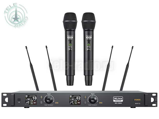 Радиосистема двухканальная XLINE WS-1000A с двумя ручными передатчиками