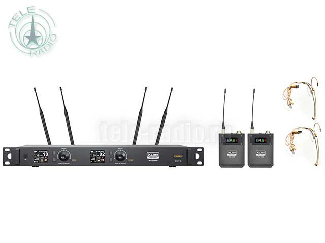 Радиосистема двухканальная XLINE WS-1000B c двумя поясными передатчиками и головными гарнитурами