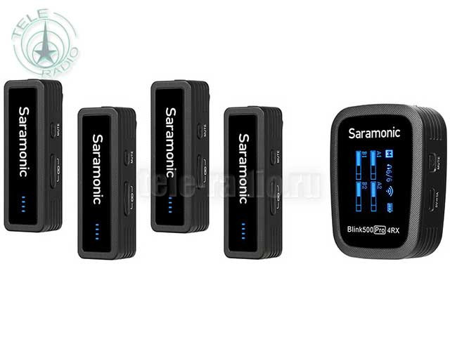 Радиосистема Saramonic Blink500 Pro B8 4TX+RX приемник + 4 передатчика, разъем 3,5 мм