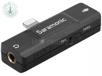 Аудиоадаптер Saramonic SR-EA2D Lightning для микрофона и наушников 3,5 мм