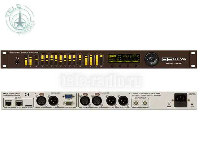 Усовершенствованный 4-диапазонный аудиопроцессор Deva Broadcast DB6410 с поддержкой FM и цифрового радио, совместимый с AES67