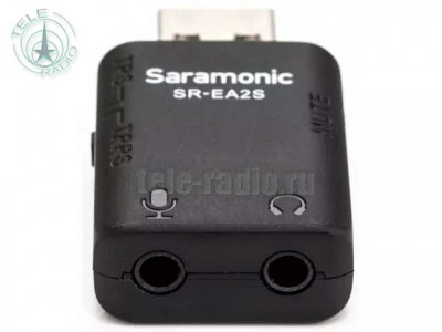Аудиоадаптер Saramonic SR-EA2S USB-A для микрофона и наушников 3,5 мм