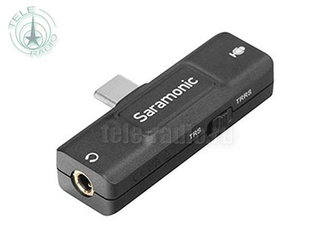 USB-С аудиоадаптер Saramonic SR-EA2U для микрофона и наушников 3,5 мм