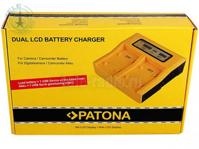 Зарядное устройство Patona Dual LCD USB для 2х аккумуляторов Sony NP-FP50