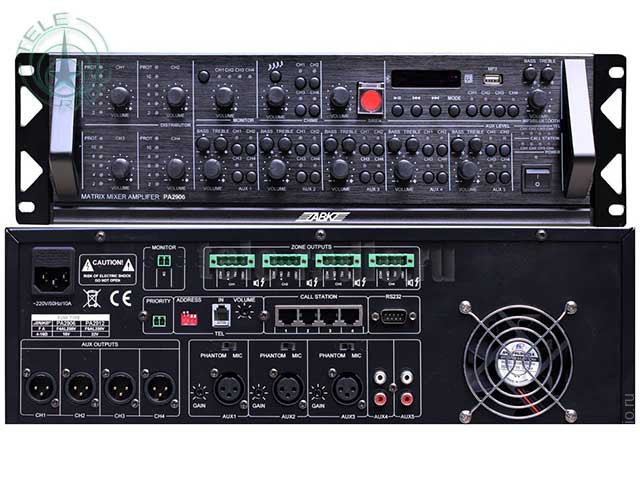 ABK PA-2906 Матричный микшер-усилитель 4-зонный с MP3 и Bluetooth