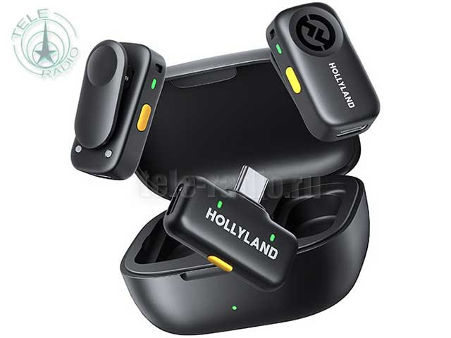 Беспроводная бюджетная микрофонная система Hollyland LARK A2 Duo (Space Gray, with USB-C RX + Charging Case) для устройств USB Type-C