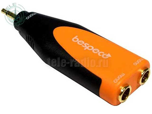 Bespeco SLAD165 Переходник 3,5 mm. mono jack M / 2х 6,3 mm. mono jack F